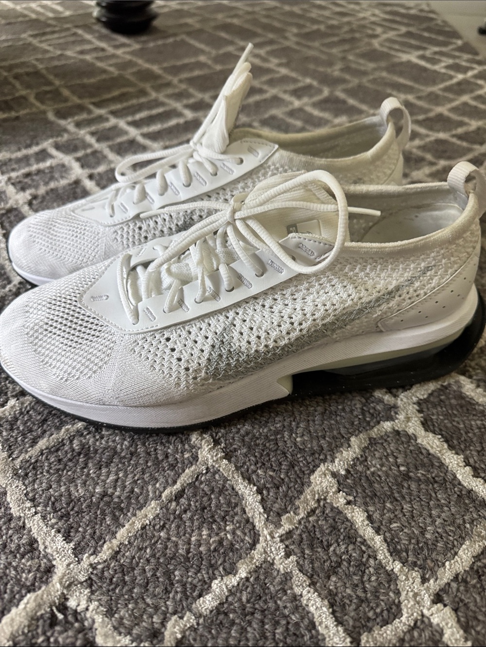 Nike White Knit Lace-Up Sneakers